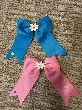 Girl Scouts Daisy Ribbon Hair Bows - Blue and Pink